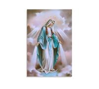 KPOKAHT Póster artístico en lienzo y arte de pared con la bendita Virgen María San Ángel, póster moderno para decoración familiar, 30 x 45 cm