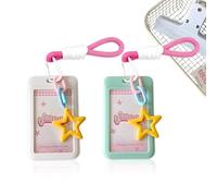 Kpop - 2 soportes para tarjetas fotográficas con estrellas para colgar, impermeables, soporte para tarjetas de identificación, fundas para tarjetas de crédito, tarjetas bancarias (multicolor 1)