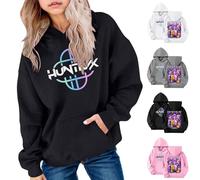 Kpop D-emoms H-unters Hoodie Girl K-pop Hoodie High Neck Long Sleeve Pullover Sweater Loose Casual Comfy Sweatshirt for Autumn Winter Streetwear Tops Boy (FR/ES, Edad, 5 años, 6 años, Regular, B-BK)