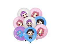 Kpop de-mons Hunters - Globos de cumpleaños, 16 globos de fiesta, diseño de fiesta de Huntrix Anime, Kpop Hunter Decoración, globo de cumpleaños infantil, fiesta temática