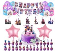 Kpop Decoración de Fiestas, 56pcs Decoraciones Fiesta Cumpleaños K-Pop Dem0n, Kpop Globos de Dibujos Animados, KP-op Bandera de Cumpleaños, KP-op Cake Topper para Fies-tas de Cumplea-ños para Fanático