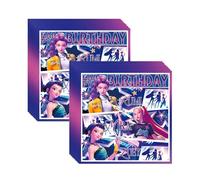 Kpop Demon 20 servilletas de cumpleaños, Huntrix servilletas de cumpleaños para niños, servilletas de papel para fiestas, lindas decoraciones de cumpleaños para niñas y niños (E)