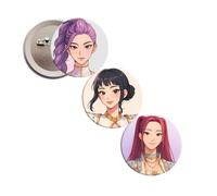 Kpop Demon 3 piezas Insignias Anime Figuras Broche, Tinplate Lindo Pin Decoraciones, Accesorios de Decoración de Bolsa, Accesorios de Cosplay, 58 MM, Acero inoxidable