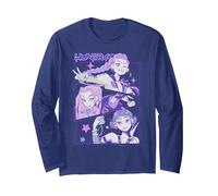 KPOP Demon Hunters Anime Huntrix Huntr/X Manga Larga, Unisex para Adultos, Azul Marino, XXL