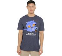 KPOP Demon Hunters Cute Derpy Tiger Cartoon Camiseta Unisex, Marino, S