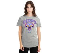 KPOP Demon Hunters Derpy Collegic Ladies T Shirt, Heather Grey, Large