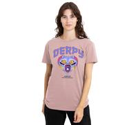 KPOP Demon Hunters Derpy Collegic Ladies T Shirt, Powder Rose, Small