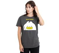 KPOP Demon Hunters Hello Friend Derpy Letter Ladies T Shirt, Light Graphite, Small