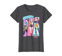 KPOP Demon Hunters Huntrix Anime Sketch Camiseta, Mujer, Jaspeado Oscuro, XS