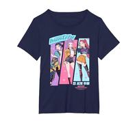 KPOP Demon Hunters Huntrix Anime Sketch Camiseta, Mujer Tallas Grandes, Azul Marino, 6XL Grande