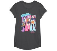 KPOP Demon Hunters Huntrix Anime Sketch Camiseta, Niñas, Jaspeado Oscuro, L