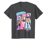 KPOP Demon Hunters Huntrix Anime Sketch Camiseta, Niños, Jaspeado Oscuro, 4 años