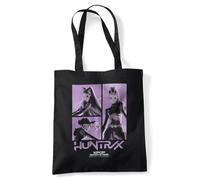 Kpop Demon Hunters Huntrix Band Grid Grocery Travel Reusable Tote Bag, Black