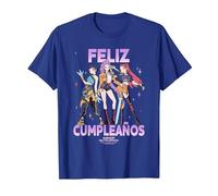 KPOP Demon Hunters Huntrix Feliz Cumpleanos Birthday Camiseta, Hombre, Azul Real, 3XL