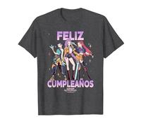 KPOP Demon Hunters Huntrix Feliz Cumpleanos Birthday Camiseta, Hombre, Jaspeado Oscuro, 5XL