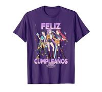KPOP Demon Hunters Huntrix Feliz Cumpleanos Birthday Camiseta, Hombre, Morado, XL