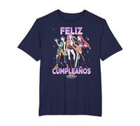 KPOP Demon Hunters Huntrix Feliz Cumpleanos Birthday Camiseta, Hombre Tallas Grandes, Azul Marino, 5X Alto