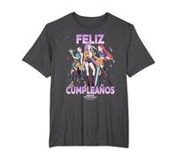 KPOP Demon Hunters Huntrix Feliz Cumpleanos Birthday Camiseta, Hombre Tallas Grandes, Jaspeado Oscuro, 5X Alto