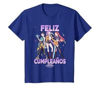 KPOP Demon Hunters Huntrix Feliz Cumpleanos Birthday Camiseta, Niños, Azul Real, 6 años