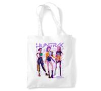 Kpop Demon Hunters Huntrix Golden Trio Pose Grocery Travel Reusable Tote Bag, White