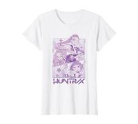 KPOP Demon Hunters Huntrix Huntr/X Manga Panels Trio Camiseta, Mujer, Blanco, S