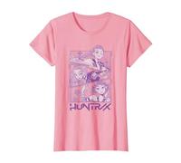 KPOP Demon Hunters Huntrix Huntr/X Manga Panels Trio Camiseta, Mujer, Rosado, M