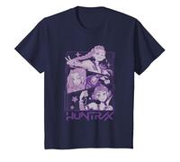KPOP Demon Hunters Huntrix Huntr/X Manga Panels Trio Camiseta, Niños, Azul Marino, 6 años