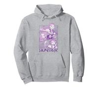 KPOP Demon Hunters Huntrix Huntr/X Manga Panels Trio Sudadera con Capucha, Unisex para Adultos, Gris Jaspeado, S