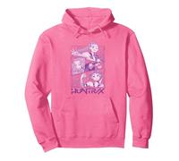 KPOP Demon Hunters Huntrix Huntr/X Manga Panels Trio Sudadera con Capucha, Unisex para Adultos, Rosa Brillante, L
