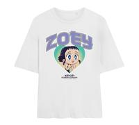 KPOP Demon Hunters Huntrix Zoey Collegic - Camiseta de Gran tamaño para Mujer, Blanco, L
