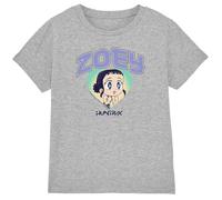 KPOP Demon Hunters - Huntrix Zoey Collegic Kids T Shirt, Heather Grey, 9-11