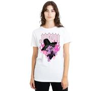 KPOP Demon Hunters Jinu Demon Heart Flames Ladies T Shirt, White, Small