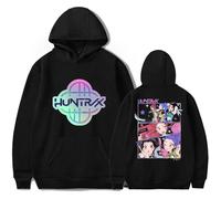 KPOP Demon Hunters Merch Huntrix Sudadera con Capucha Cordón Bolsillo Sudadera Hombres Mujeres Película Moda Jersey Hoodie Ropa Urbana XS~4XL-Black||s