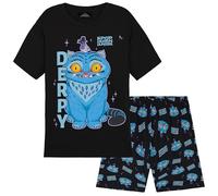 KPop Demon Hunters Oficial Derpy Tiger Pijama Niña Manga Corta Chica, 5-14 Años, Guerreras KPOP Regalos (7-8 Años, Negro Derpy)