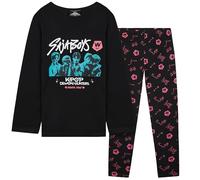 KPop Demon Hunters Oficial Saja Boys Pijama Manga Larga Niña Chica, 5-14 Años, Guerreras KPOP Regalos (5-6 Años, Negro Saja Boys AOP)