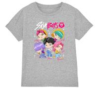KPOP Demon Hunters - Saja Boys Chibi Poster Kids T Shirt, Heather Grey, 7-8