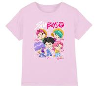 KPOP Demon Hunters - Saja Boys Chibi Poster Kids T Shirt, Light Pink, 7-8