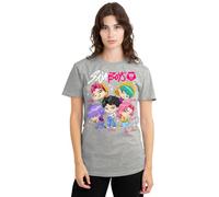 KPOP Demon Hunters Saja Boys Chibi Poster Ladies T Shirt, Heather Grey, X-Large