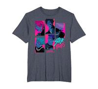 KPOP Demon Hunters Saja Boys Demons Oficialmente Autorizado Camiseta, Hombre Tallas Grandes, Azul Jaspeado, 3X Alto