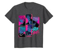 KPOP Demon Hunters Saja Boys Demons Oficialmente Autorizado Camiseta, Niños, Jaspeado Oscuro, 6 años