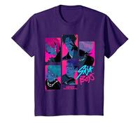 KPOP Demon Hunters Saja Boys Demons Oficialmente Autorizado Camiseta, Niños, Morado, 4 años