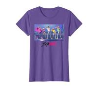 KPOP Demon Hunters Saja Boys Soda Pop Dance Camiseta, Mujer, Morado Jaspeado, XL