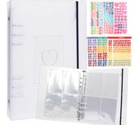 Kpop - Fundas para carpetas de tarjetas fotográficas A5, portatarjetas de fotos Kpop, álbum de fotos grande, 6 anillos, protectores de tarjetas de plástico, páginas con 9 calcomanías, 160 bolsillos