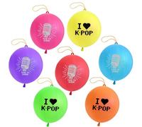 KPOP - Globos perforadores de 20 piezas - I Love K-POP & Time to Shine, globos de perforación resistentes para fanáticos del K-Pop, decoraciones de cumpleaños con mango de banda de goma