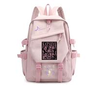 KPOP KATS-EYE Bolso escolar para escuela primaria y secundaria Rosa J | Bolsillos múltiples, mochila ligera, cremallera doble lisa, regalo de ventilador Kpop, KATSEYE Merch