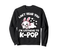 KPOP no Puedo escucharte Estoy Escuchando K Pop Kawaii Bunny Girl Sudadera