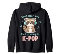 KPOP no te escucho, Estoy Escuchando K-Pop Raccoon Sudadera con Capucha