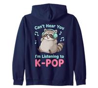 KPOP no te escucho, Estoy Escuchando K-Pop Raccoon Sudadera con Capucha