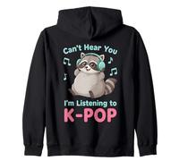 KPOP no te escucho, Estoy Escuchando K-Pop Raccoon Sudadera con Capucha