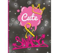 Kpop Notebook - Wide Rule Cute & Savage black pink Composition Book 120 lined pages 7.5 x 9.25 Glossy Kids Teens Adults